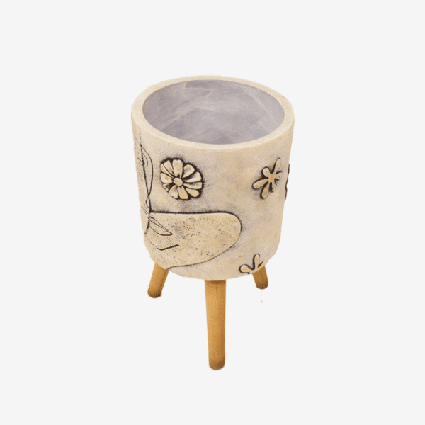 Flora Stone Tripod Planter