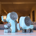 Blue Tribal Elephants
