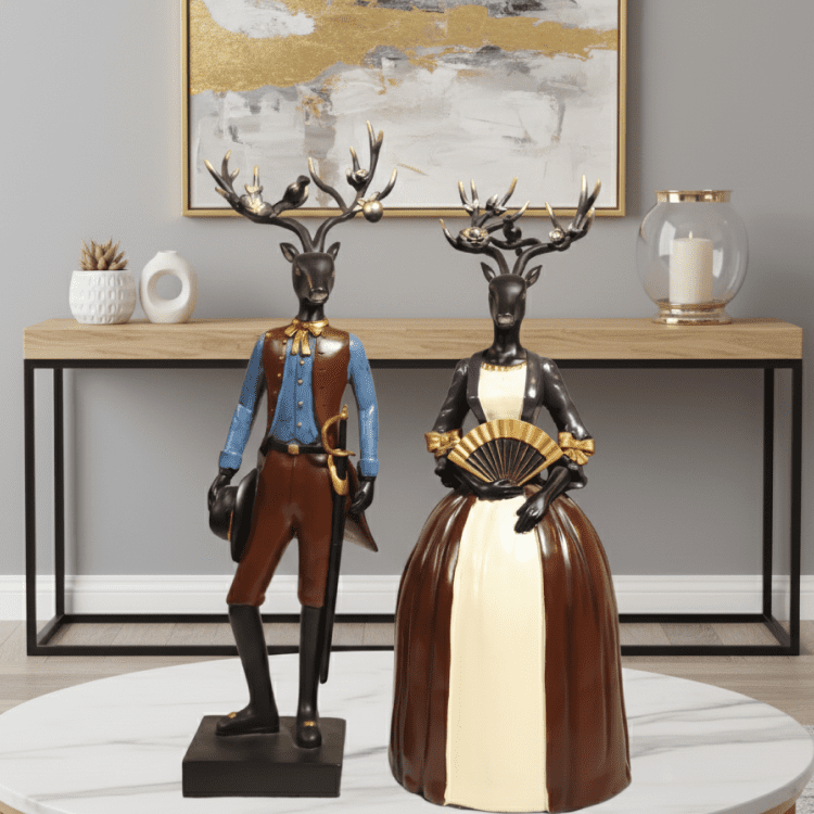 Deer Couple Sculpture