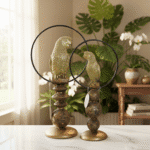 Gilded perch sculptures