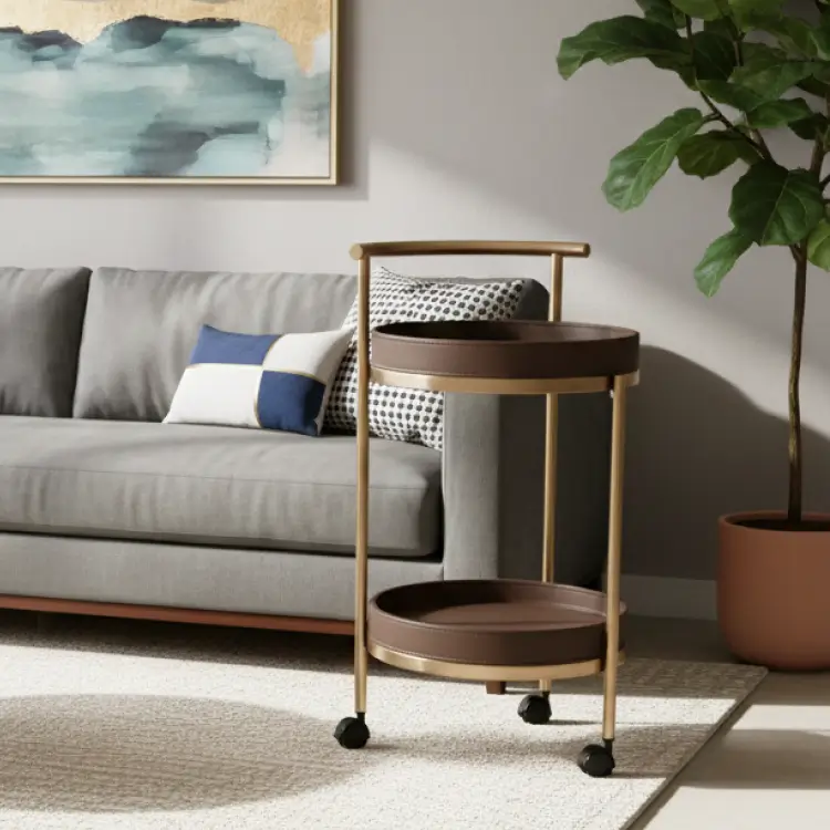 Gilded Orbit Bar Cart