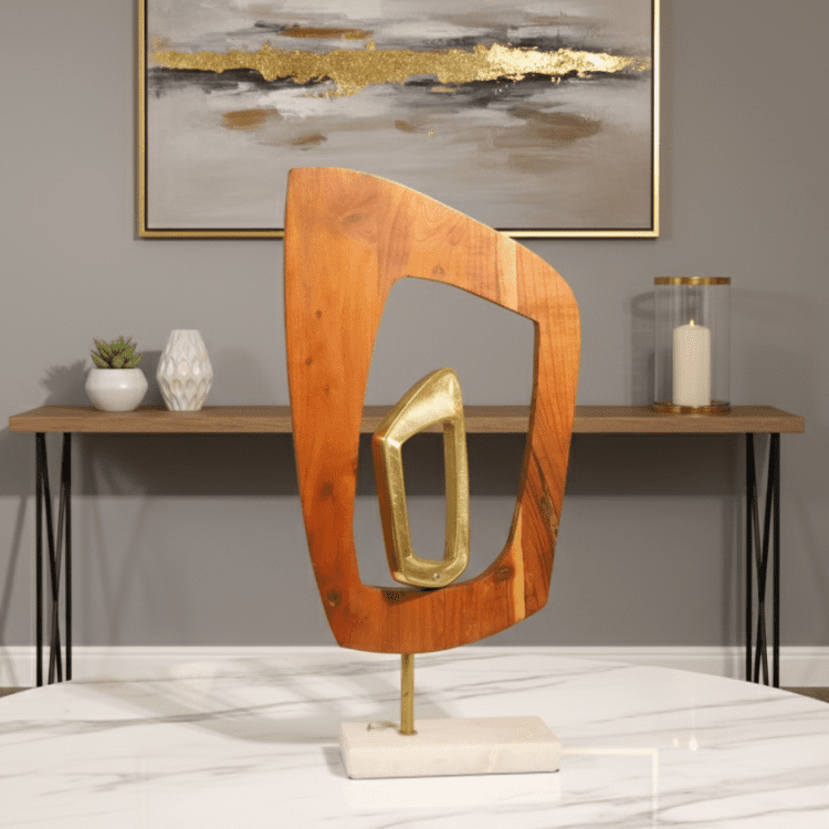 Golden axis sculpture