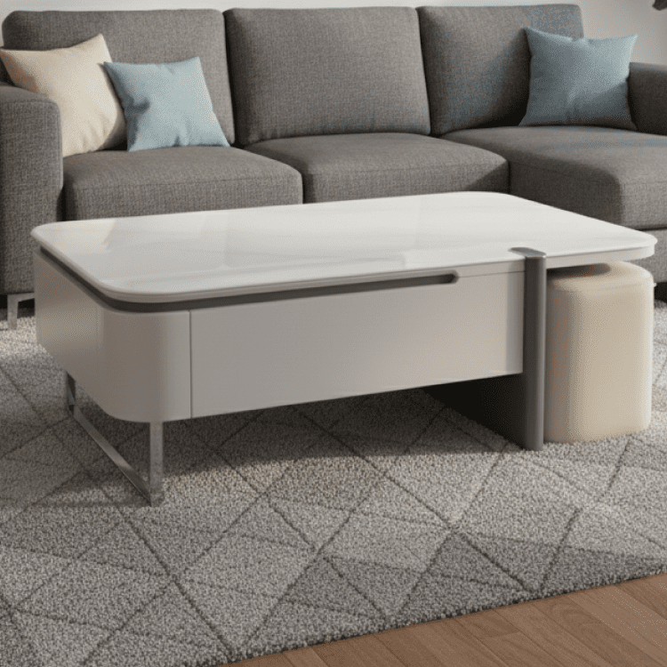 White Coffee Table Set with Storage