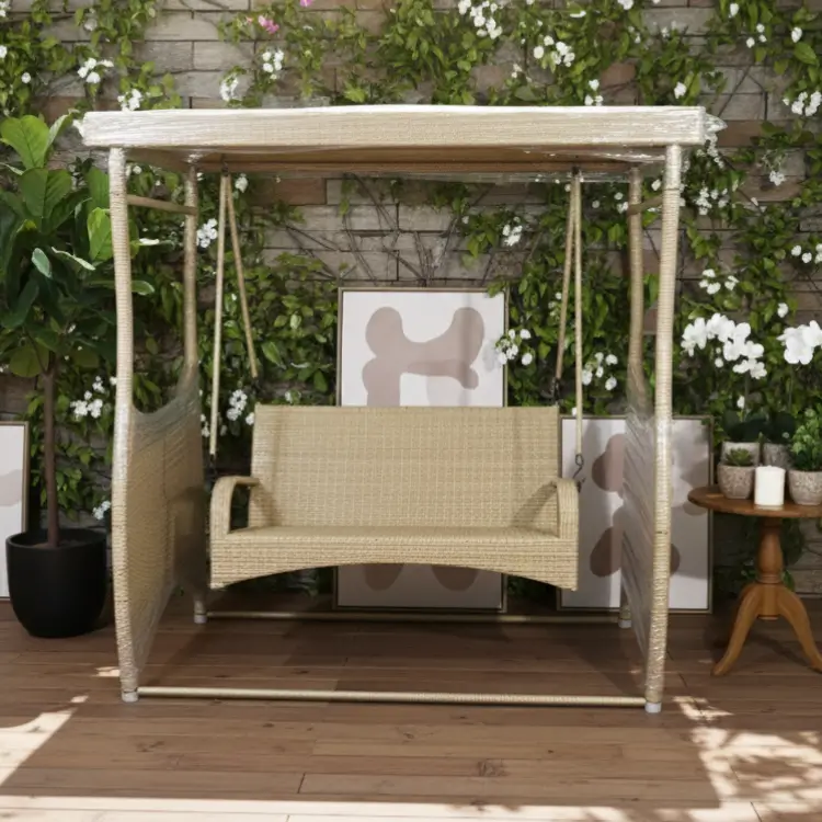 Cream Woven Outdoor Swing