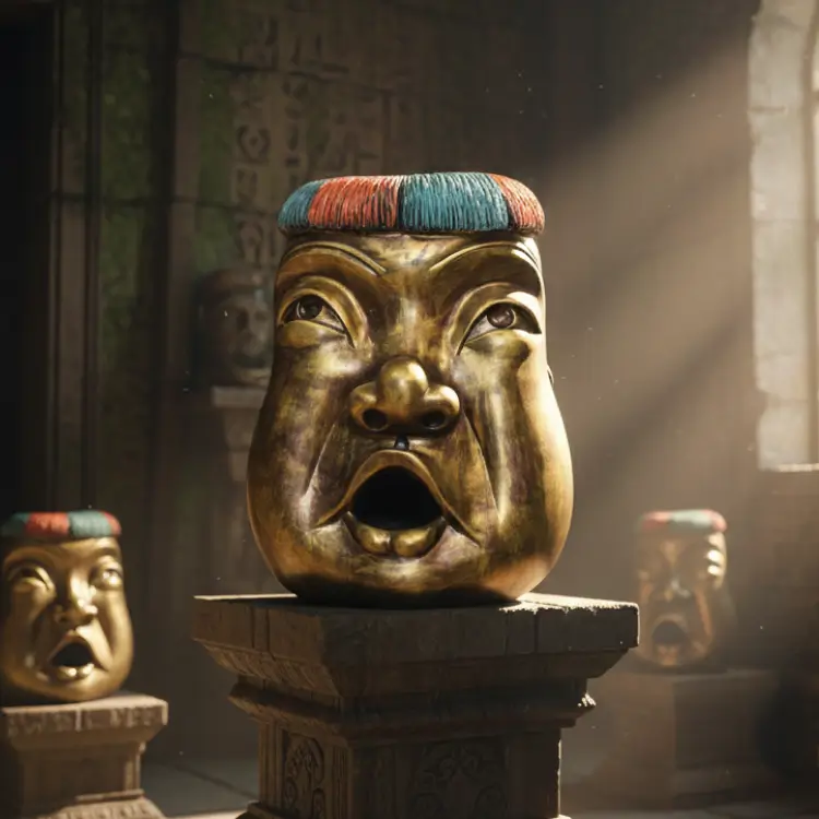 Gold Grotesque Head Ornament