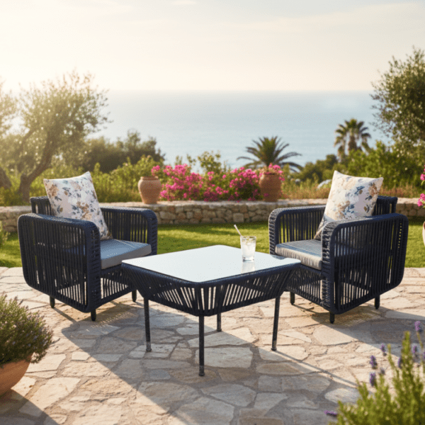 Coastal Rattan Cafe Set