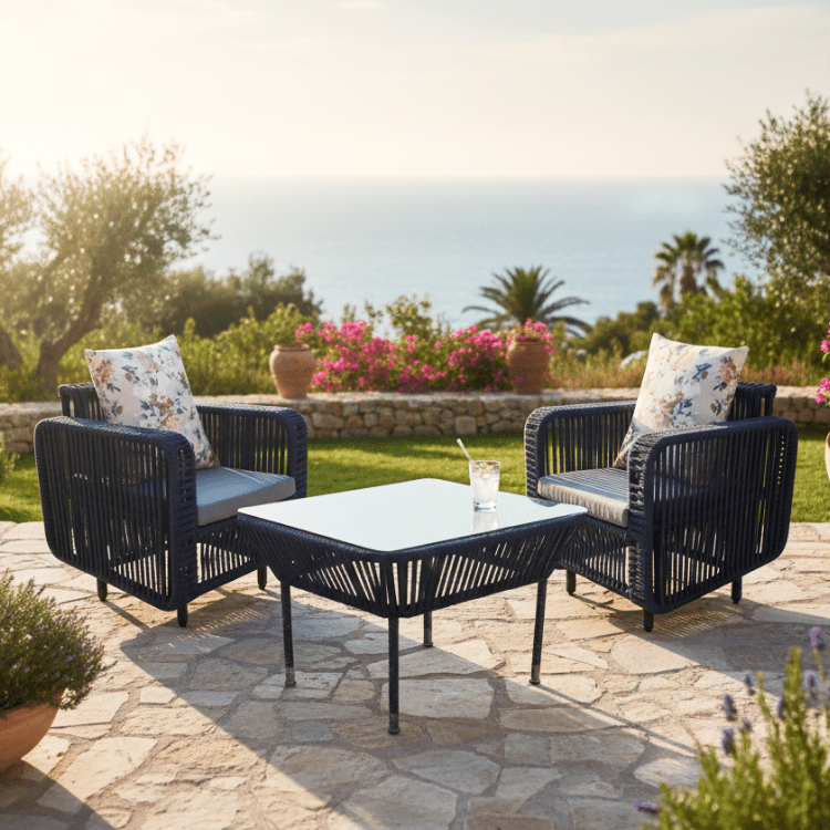 Coastal Rattan Cafe Set