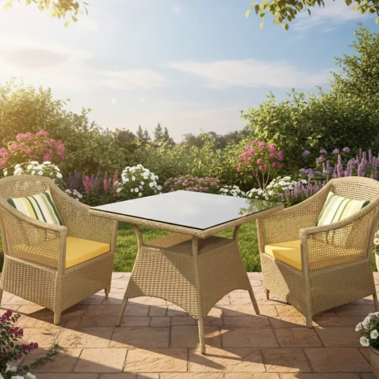 Round Back Outdoor Chair Set