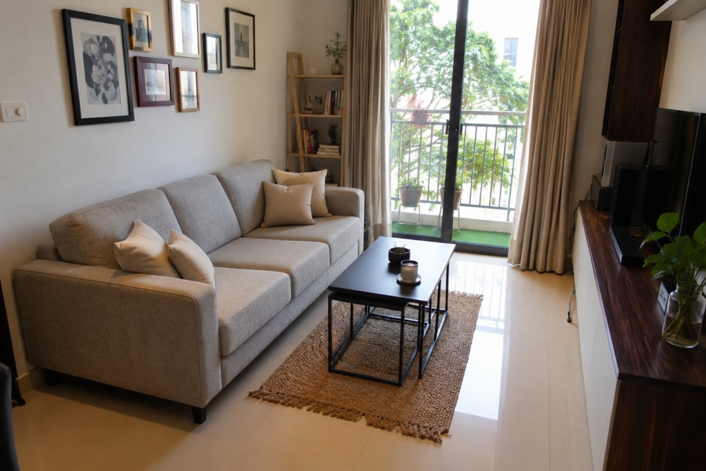 Cozy modern living room with daylight